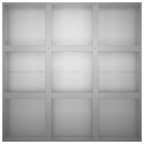 Plantekasse i galvaniseret stål - sølv, 100 x 100 x 20 cm