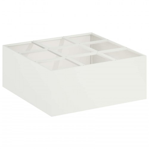 Plantekasse i koldvalset stål - hvid 100 x 100 x 20 cm