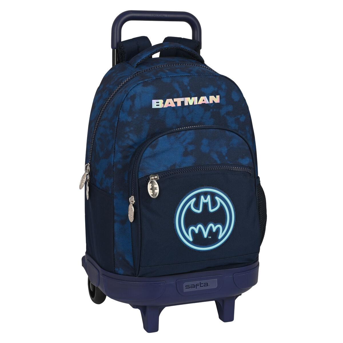 Batman Legendary skolerygsæk med hjul, marineblå 33 x 45 x 22 cm billede
