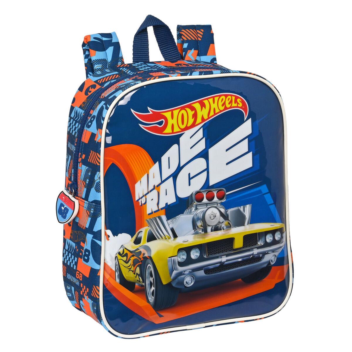 Hot Wheels Speed Club børnetaske 22 x 27 x 10 cm - orange/marineblå billede