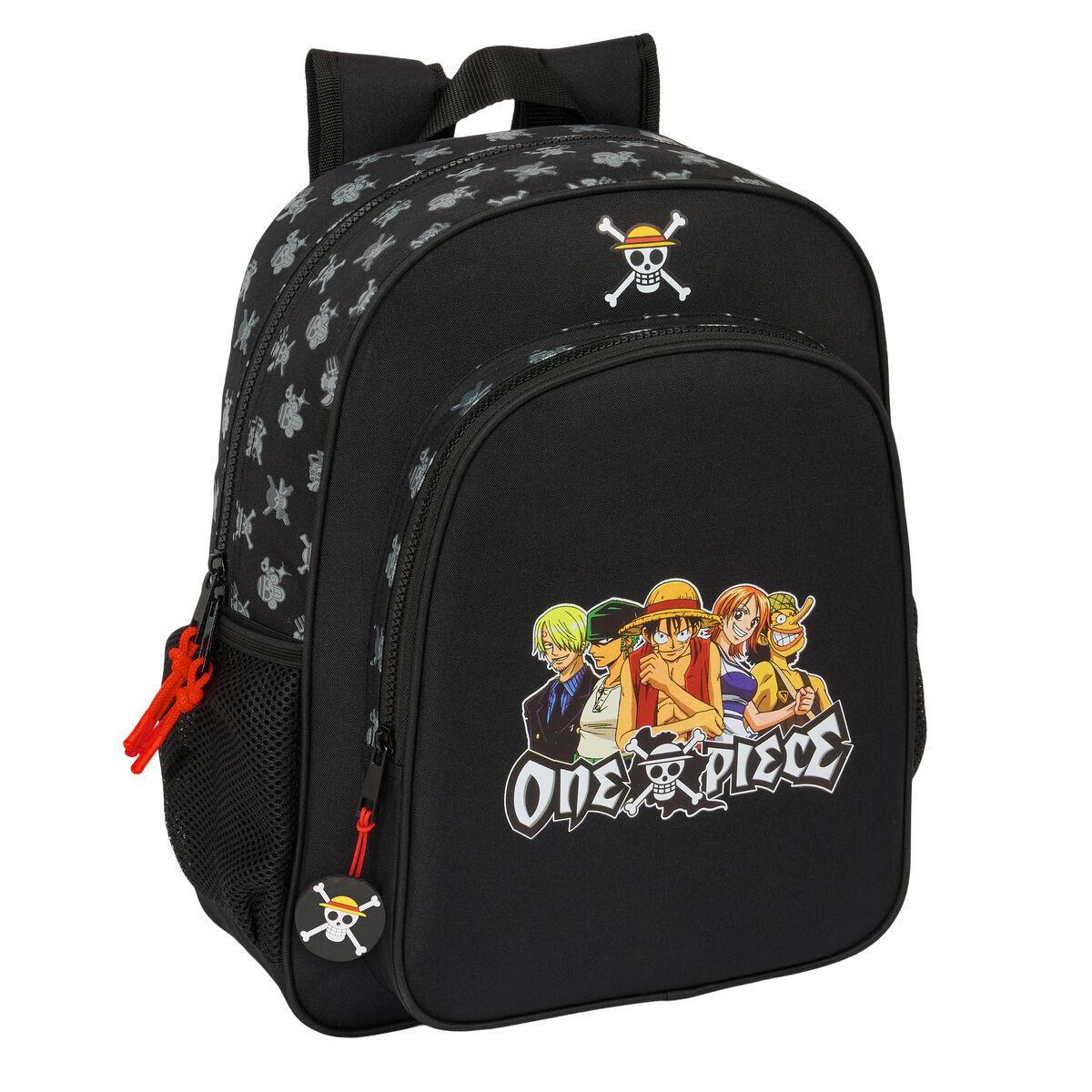 One Piece skoletaske til børn sort 32 x 38 x 12 cm billede