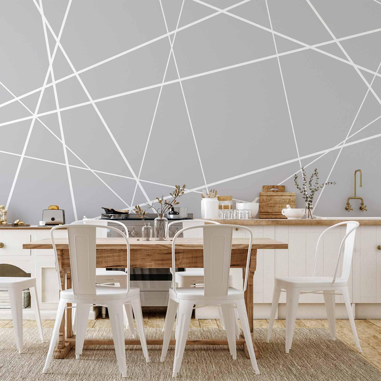 Fototapet Moderne Spindelvæv i grå - 200 x 140 cm - Vandtæt billede