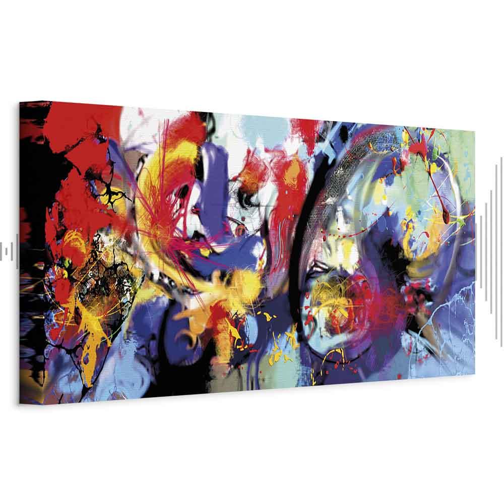 Abstrakt lærredsbillede Colourful Immersion - 135 x 45 cm - Akustisk billede