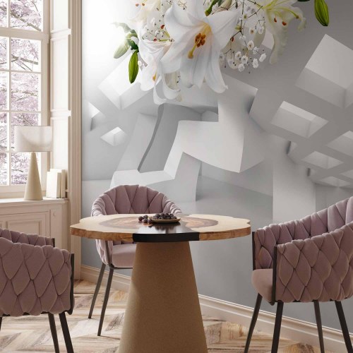 Fototapet 3D - Abstrakt Mirage med liljer