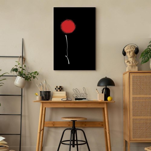 Abstrakt billede på lærred - Minimalistisk blomst, lodret