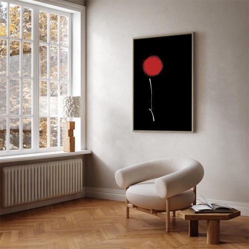 Abstrakt billede på lærred - Minimalistisk blomst, lodret