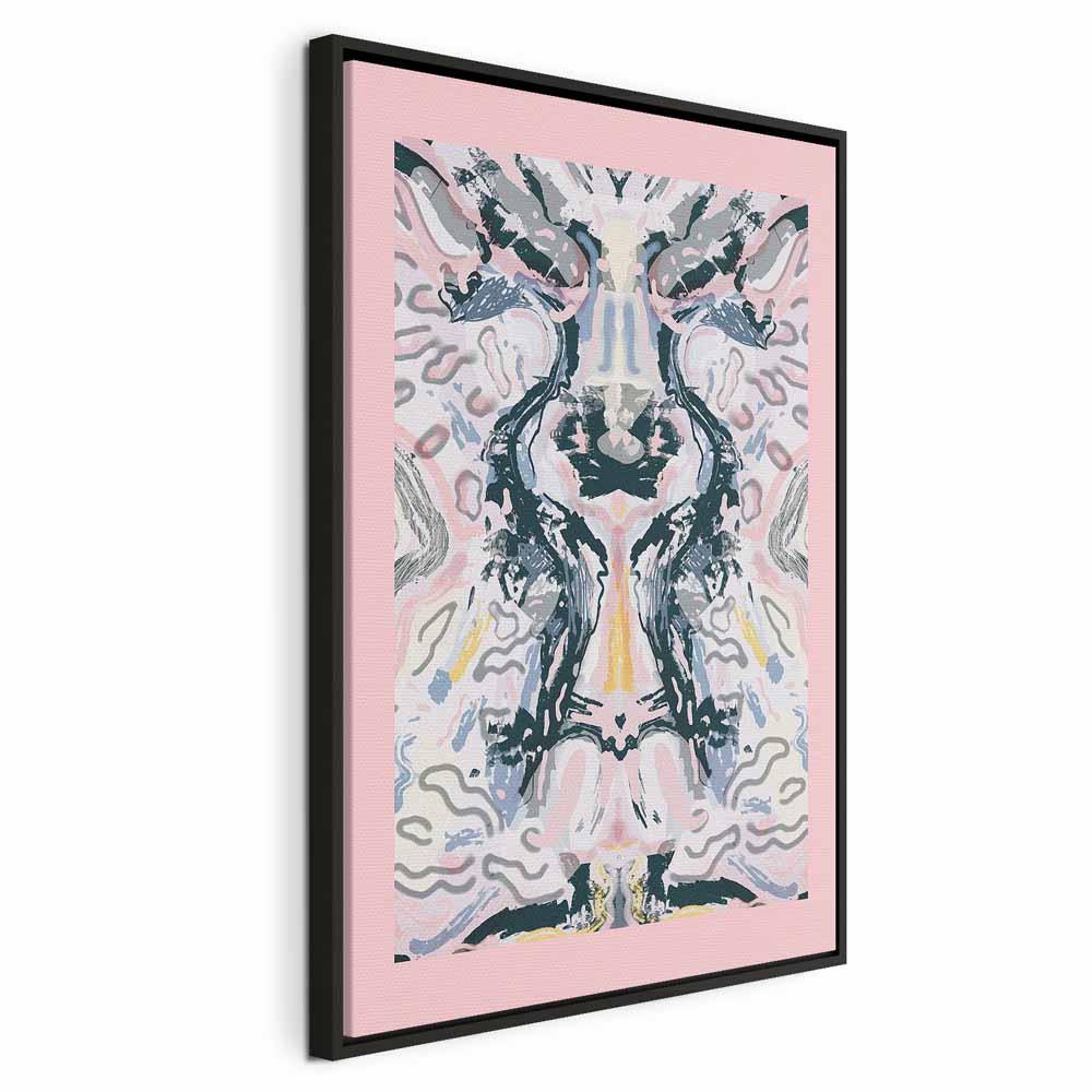 Abstrakt lærredsbillede Rorschacha Mantra 1-delt lodret - 80 x 120 cm - I en sort træramme billede