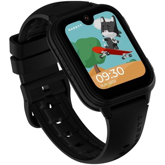 Garett Kids Vibe 4G smartur til børn 48,5 mm med 1,78" AMOLED-skærm og sort rem