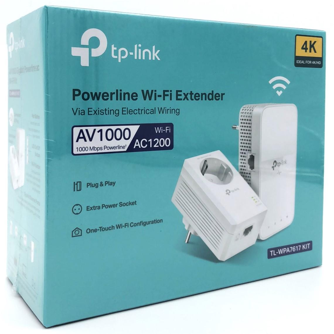 TP-Link TL-WPA7617 KIT V1 Wi-Fi powerline-adaptersæt AV1000 AC1200 med gigabit og gennemgangsstik