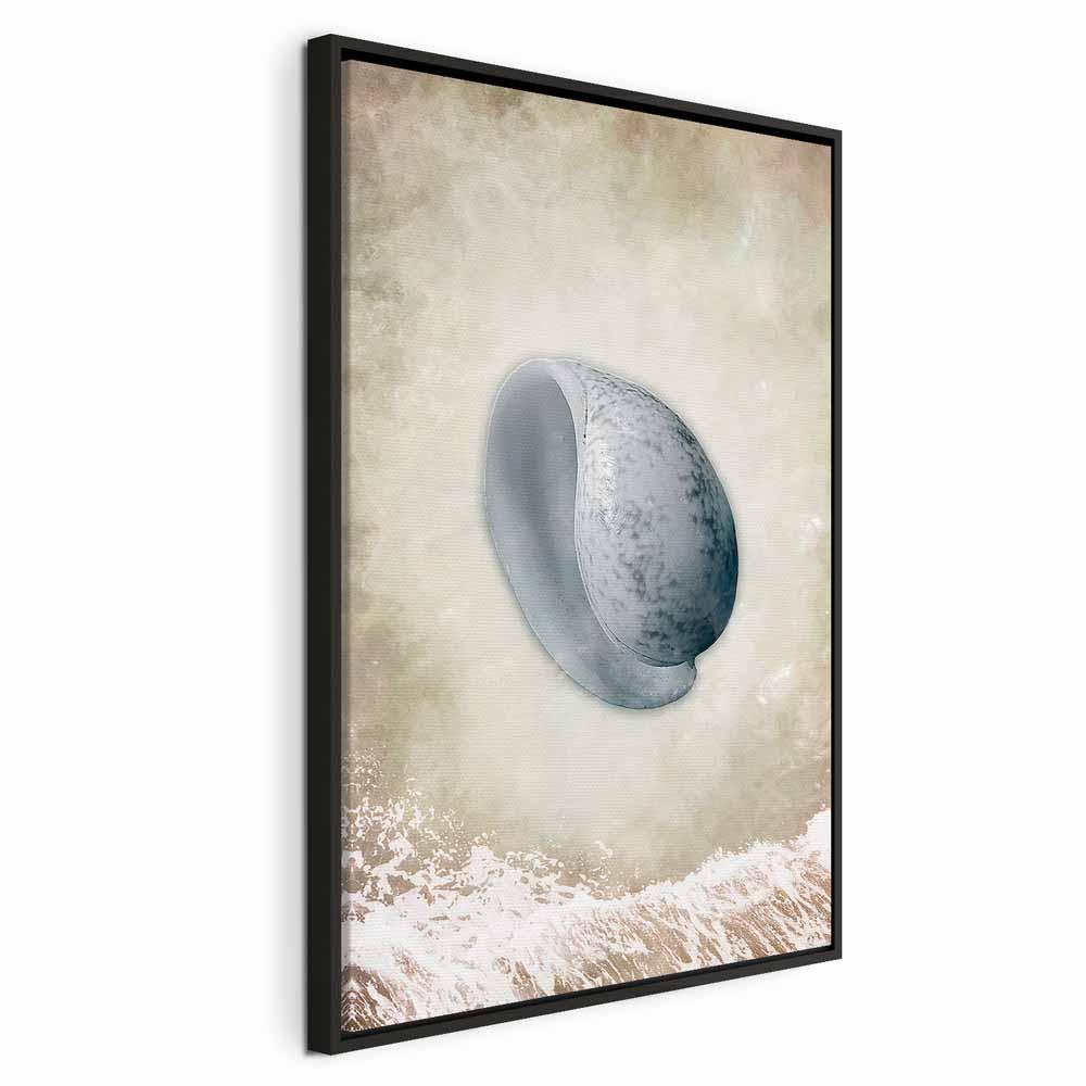 Lærredsbillede Tide lodret - abstrakt vægbillede i flere størrelser - 80 x 120 cm - I en sort træramme billede