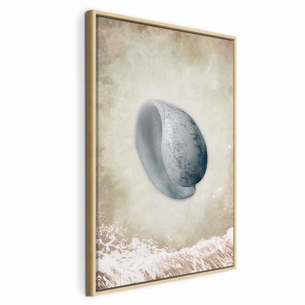 Lærredsbillede Tide lodret - abstrakt vægbillede i flere størrelser - 80 x 120 cm - I en naturlig træramme billede