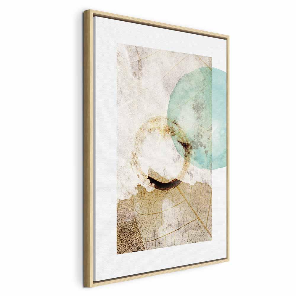 Abstrakt billede på lærred - Vækstens begyndelse - lodret - 40 x 60 cm - I en naturlig træramme billede