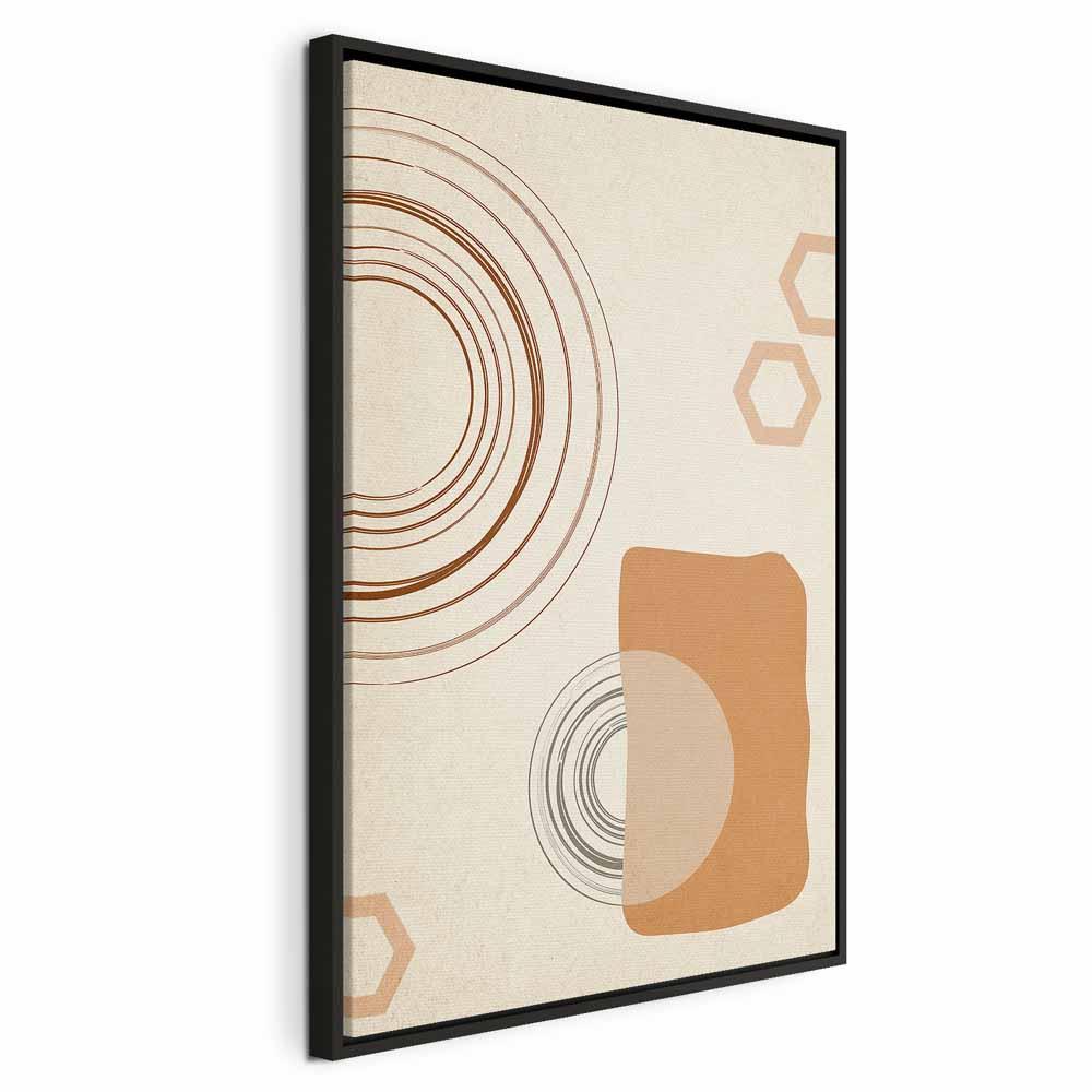 Abstrakt billede på lærred - Sandslotte lodret - 60 x 90 cm - I en sort træramme billede
