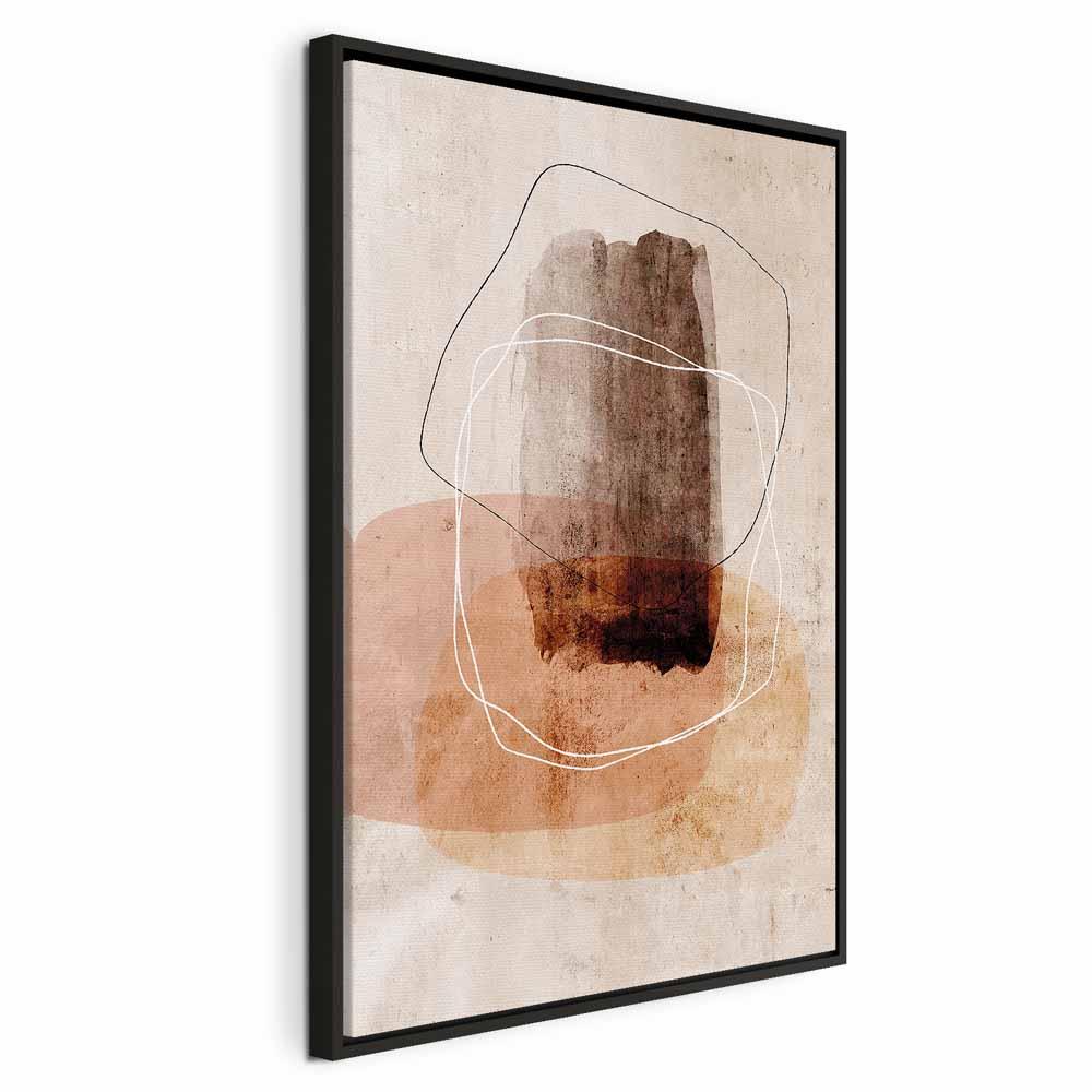 Abstrakt lærredsbillede Circle of Desires lodret - 40 x 60 cm - I en sort træramme billede