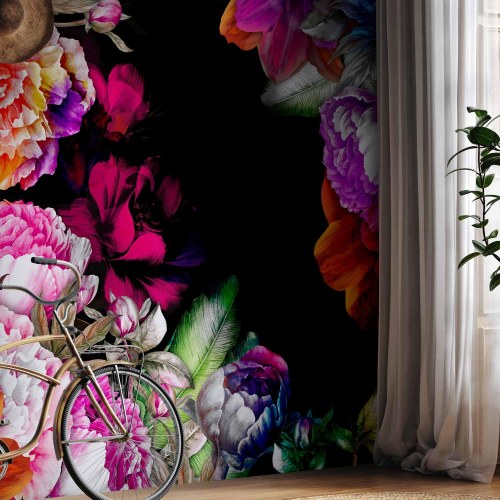 Fototapet Sommerens varme toner med blomster