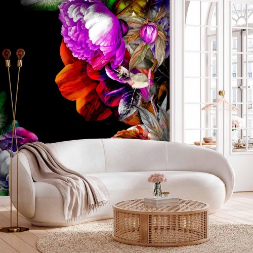 Fototapet Sommerens varme toner med blomster
