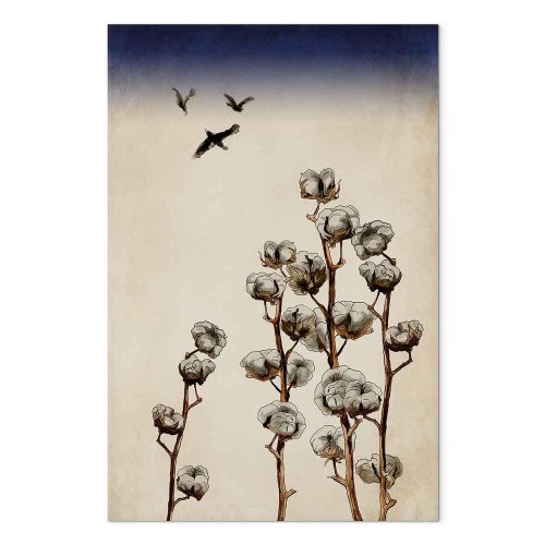 Lærredsbillede Cotton Branches - lodret