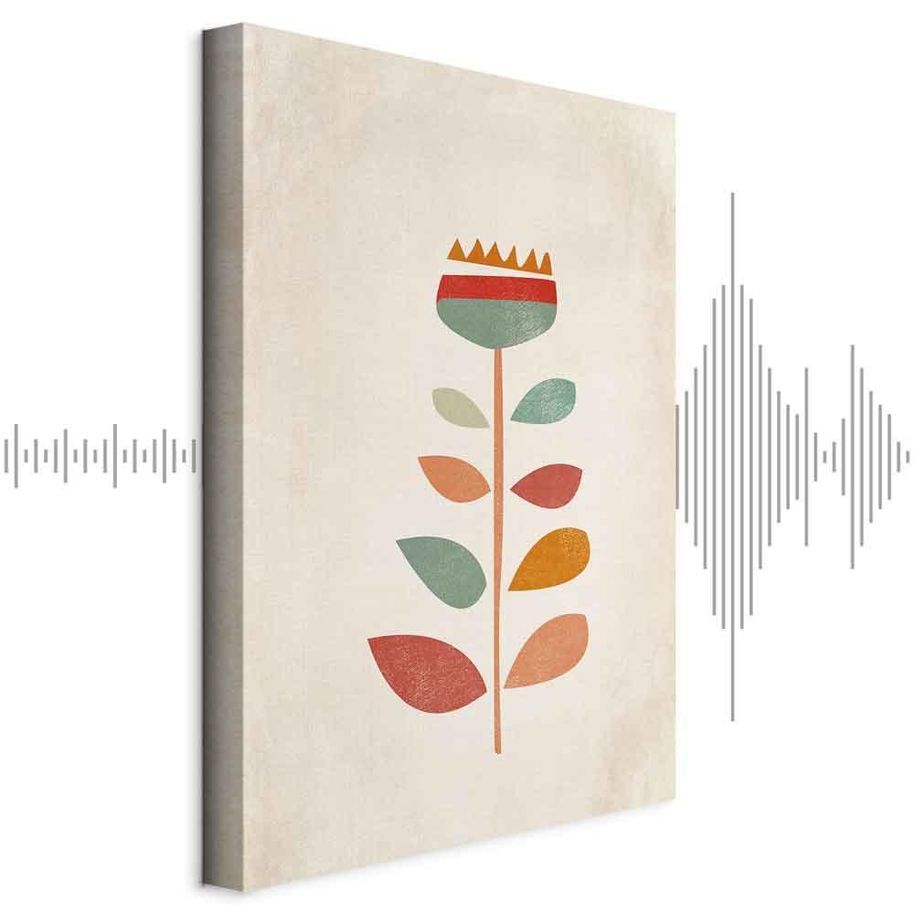 Abstrakt lærredsbillede Dronningen af blomster 1-delt lodret - 40 x 60 cm - Akustisk billede