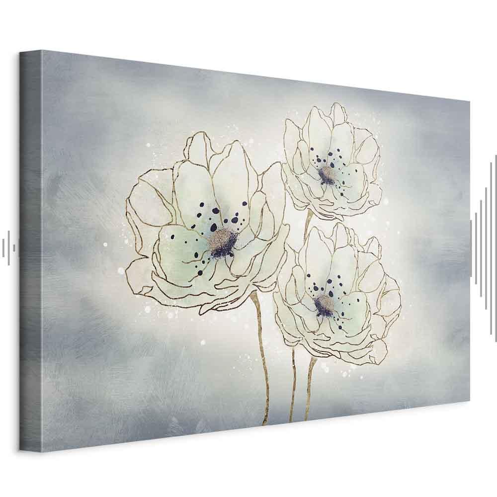 Lærredsbillede Ocean Flowers bredt blomsterbillede - 120 x 80 cm - Akustisk billede