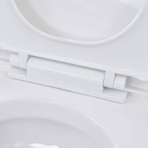 Væghængt toilet med skjult cisterne keramik hvid