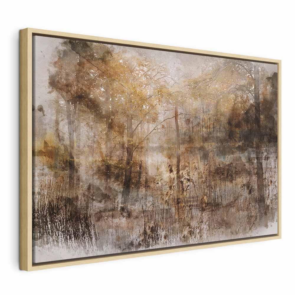Billede på lærred Skovens hjerte - bredformat - 90 x 60 cm - I en naturlig træramme billede