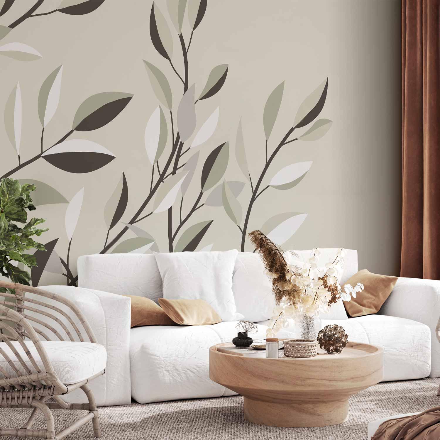 Fototapet med klatrende blade - første variant - 150 x 105 cm - Premium billede