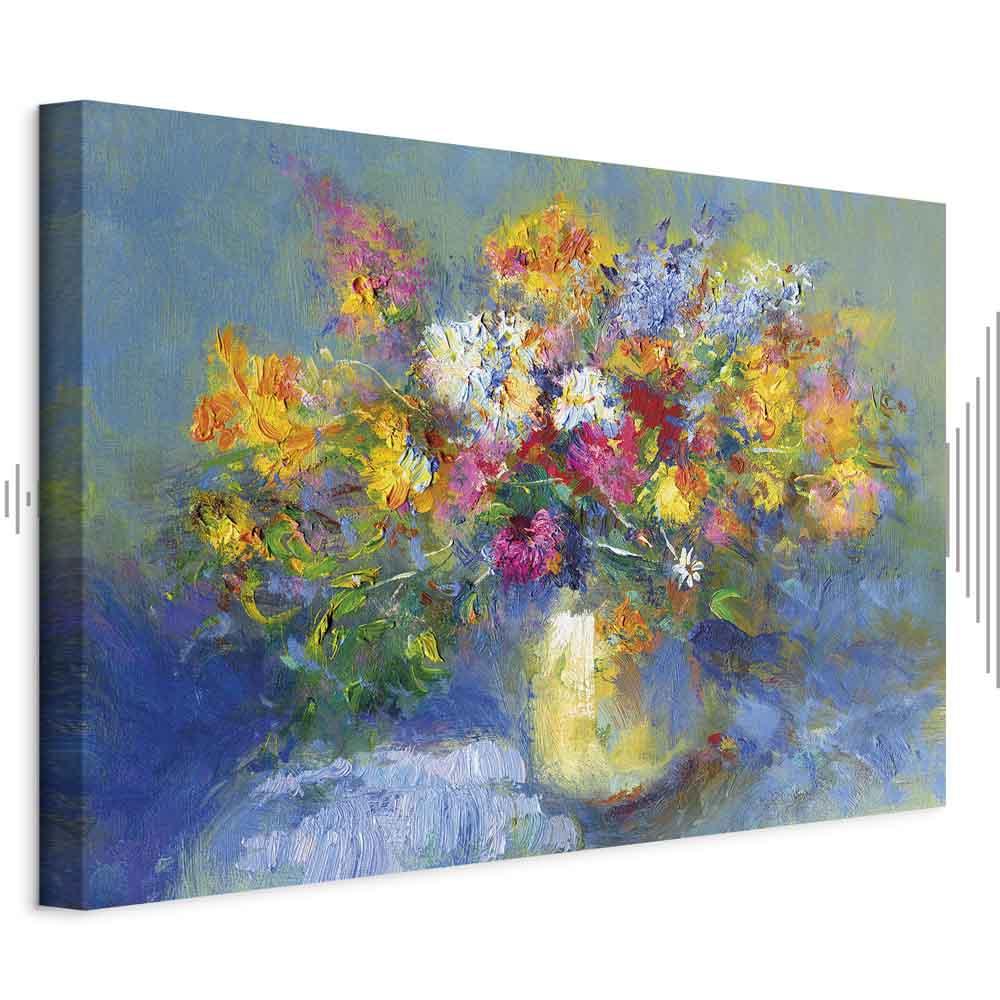 Lærredsbillede Efterårsbuket med blomster - 90 x 60 cm - Akustisk billede