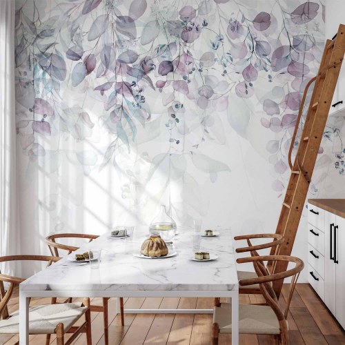Fototapet Gentle Touch of Nature - anden variant med blade