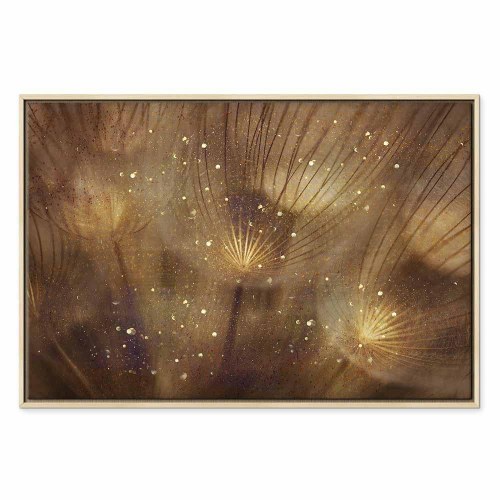 Billede på lærred med mælkebøtter - Golden Dandelions bredformat