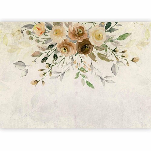Fototapet Sommerblomstring med retro blomstermotiv
