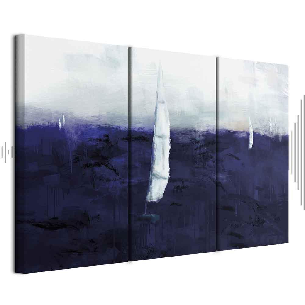 Lærredsbillede Maritime Memory i 3 dele - 120 x 80 cm - Akustisk billede