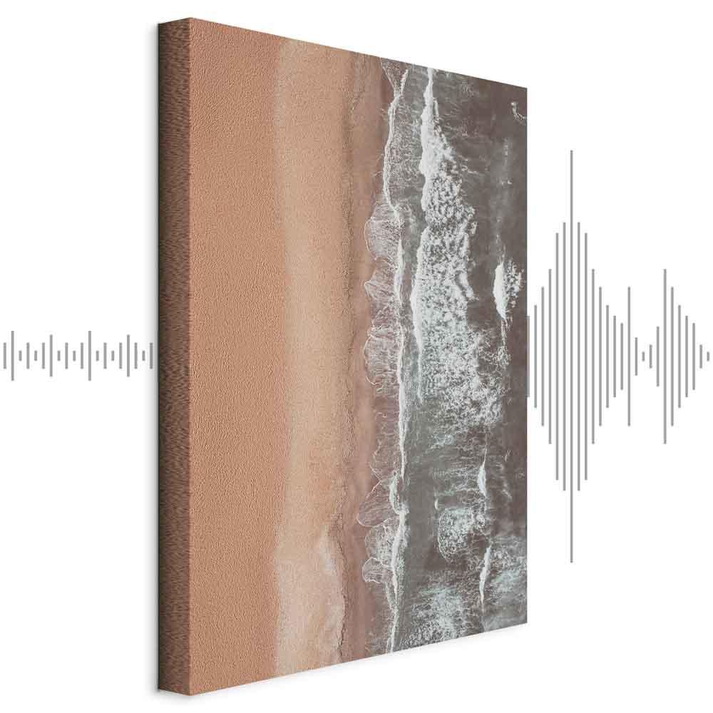 Lærredsbillede Shore Line lodret - strandlandskab - 40 x 60 cm - Akustisk billede