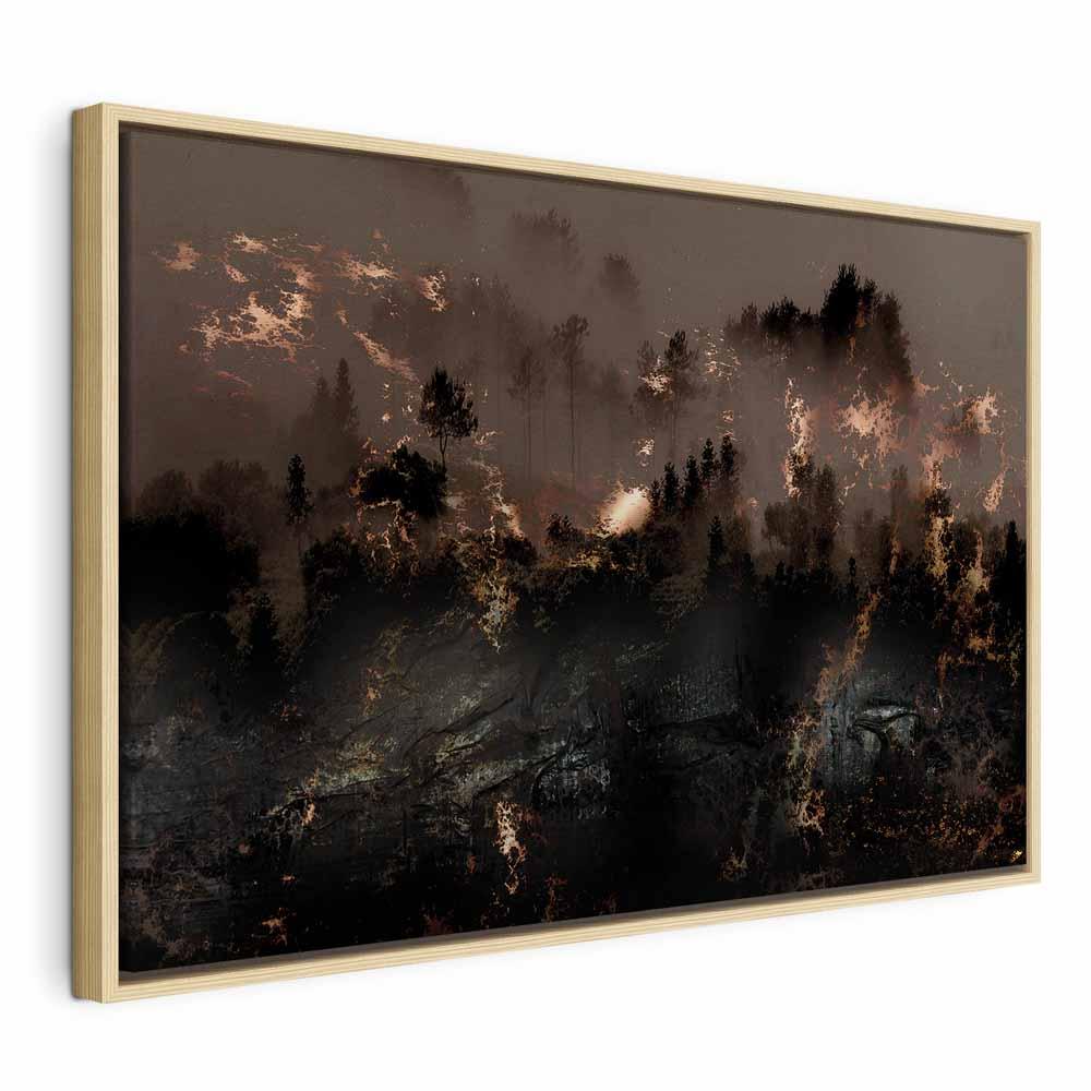 Lærredsbillede Venter på Forsynet 1-delt bredformat - 120 x 80 cm - I en naturlig træramme billede