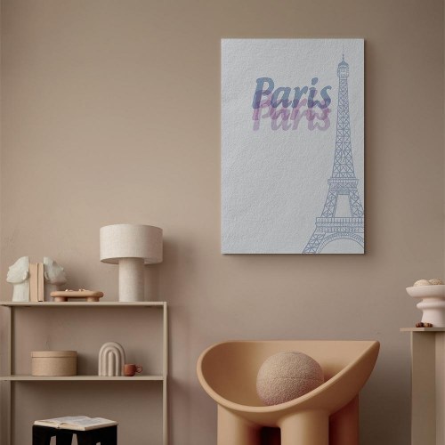 Lærredsbillede Paris i akvarel - lodret