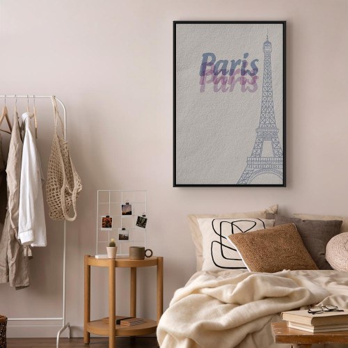 Lærredsbillede Paris i akvarel - lodret
