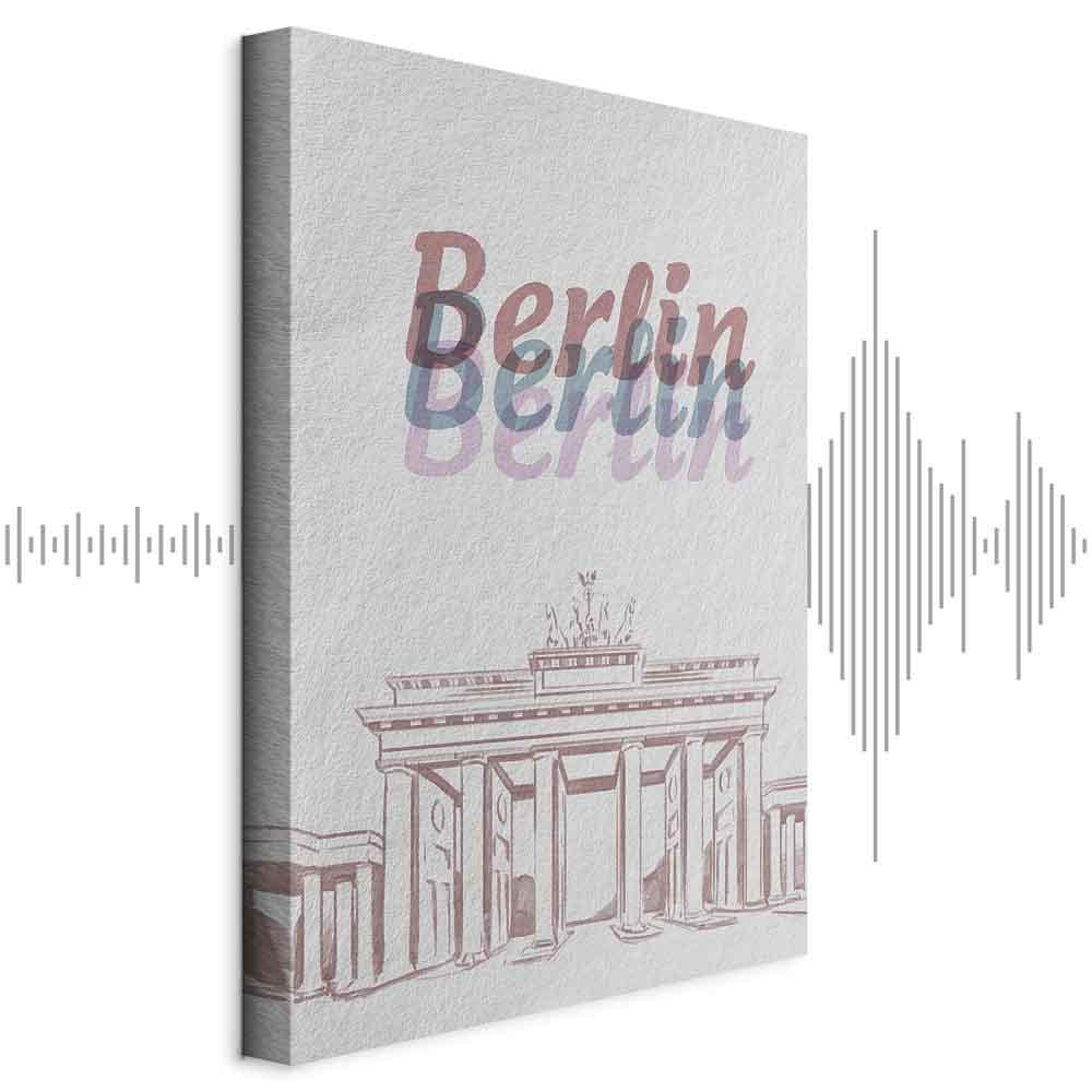 Lærredsbillede Berlin i akvarel - lodret vægkunst - 20 x 30 cm - Akustisk billede