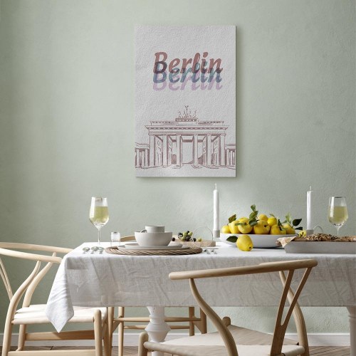 Lærredsbillede Berlin i akvarel - lodret