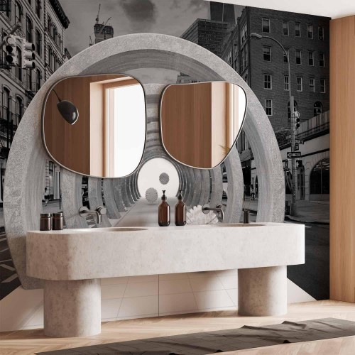 Fototapet Portal - 3D fototapet med abstrakt tunnelmotiv