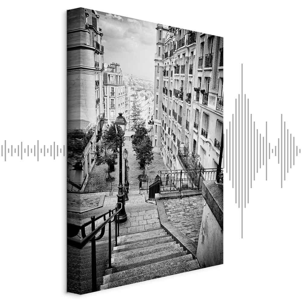 Lærredsbillede Parisisk forstad 1-delt lodret - 60 x 90 cm - Akustisk billede