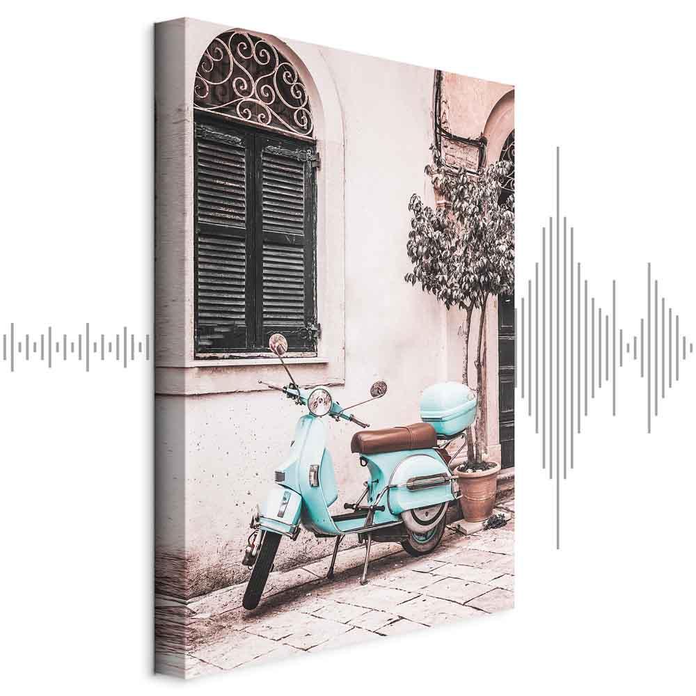 Lærredsbillede Ikonisk Vespa lodret - 60 x 90 cm - Akustisk billede