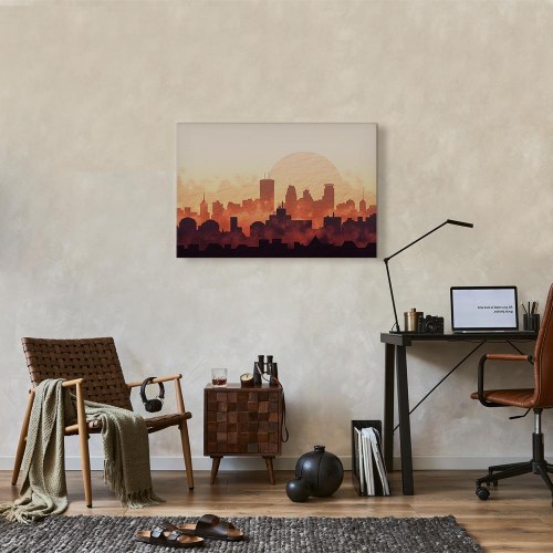 Lærredsbillede Heat of the City bredformat bypanorama
