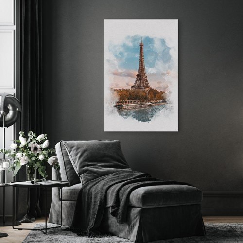 Lærredsbillede Paris View lodret - Eiffel-tårnet