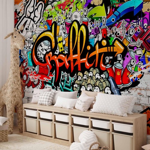 Fototapet Farverig Graffiti