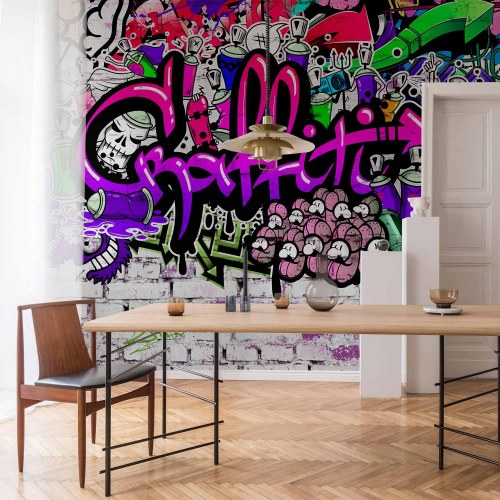 Fototapet Lilla Graffiti