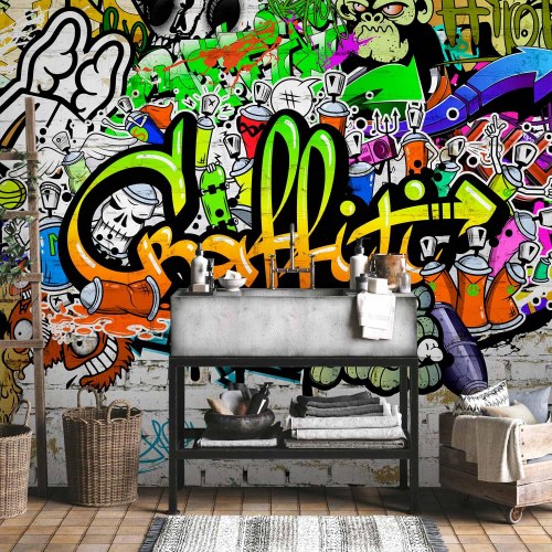 Fototapet Graffiti på væggen