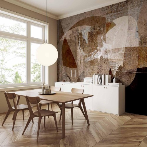Fototapet med geometrisk abstraktion i brune nuancer