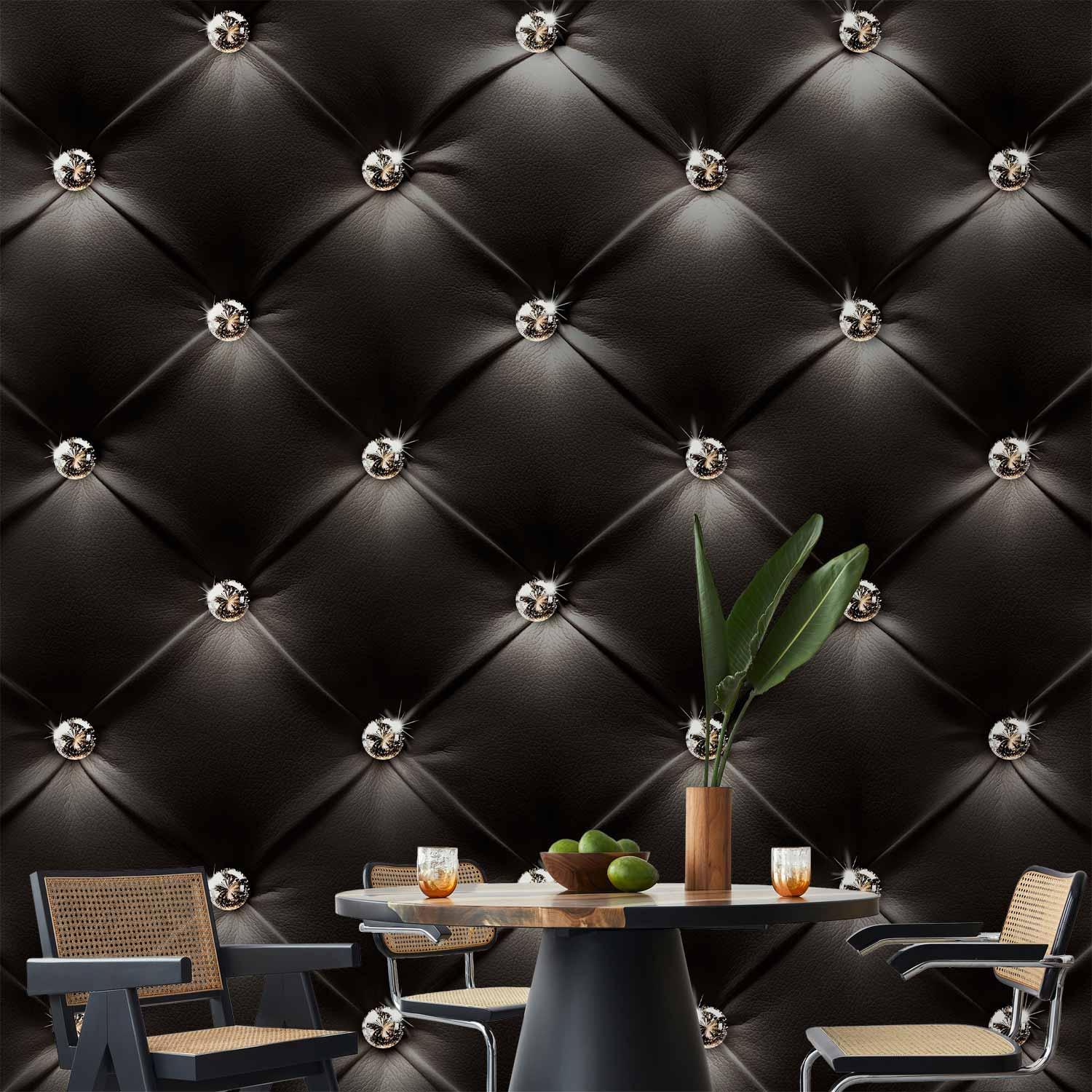 Fototapet - Stilens Imperium i sort diamantmønster - 150 x 105 cm - Vandtæt billede