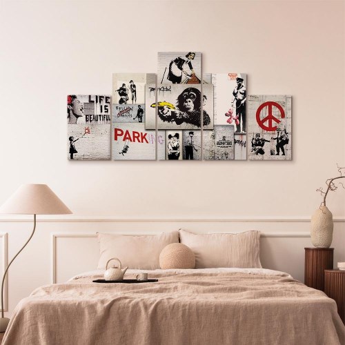 Banksy Street Crimes billede på lærred 100 x 50 cm