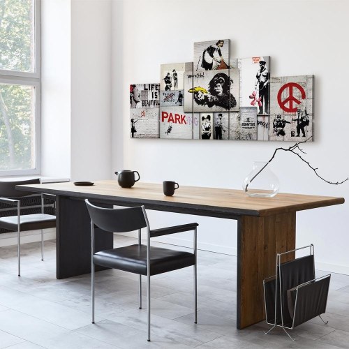 Banksy Street Crimes billede på lærred 100 x 50 cm