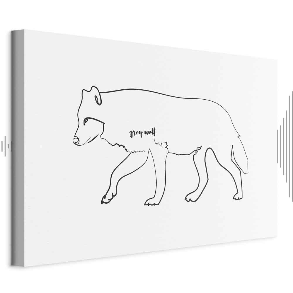 Billede på lærred Ulv 1-delt bredformat - 90 x 60 cm - Akustisk billede